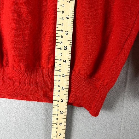 Vintage Scotland Lambswool Sweater Women Medium Red Orange Scott Charters - Picture 6 of 12